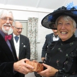 Jane being presented with her Edwardian costume prize - cropped