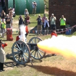 cannon firing at Shoreham Fort, West Sussex